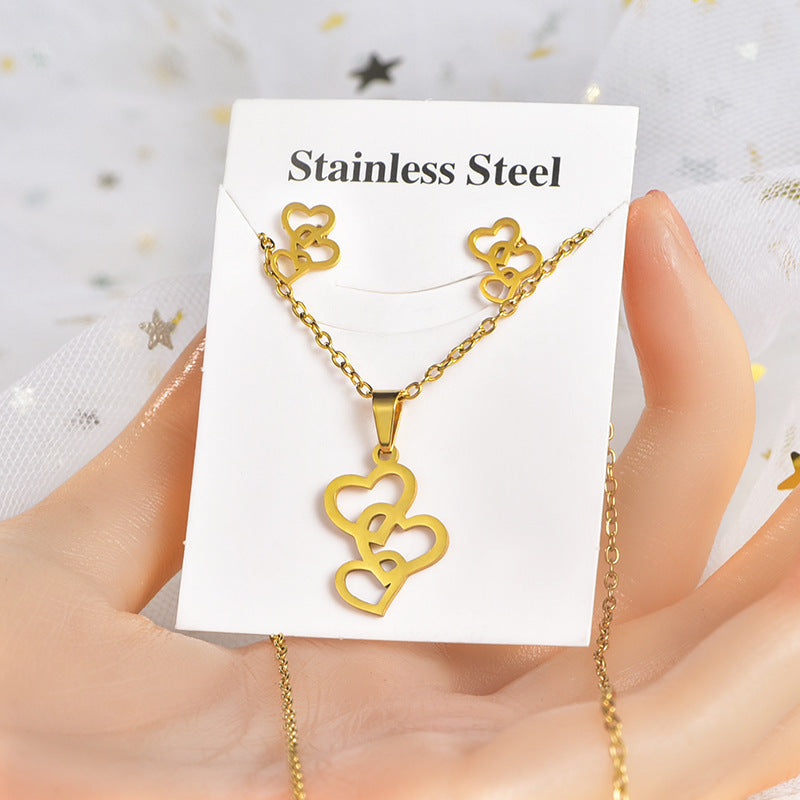 Titanium Steel Irregular Pattern Package Snowflake Puzzle Pendants