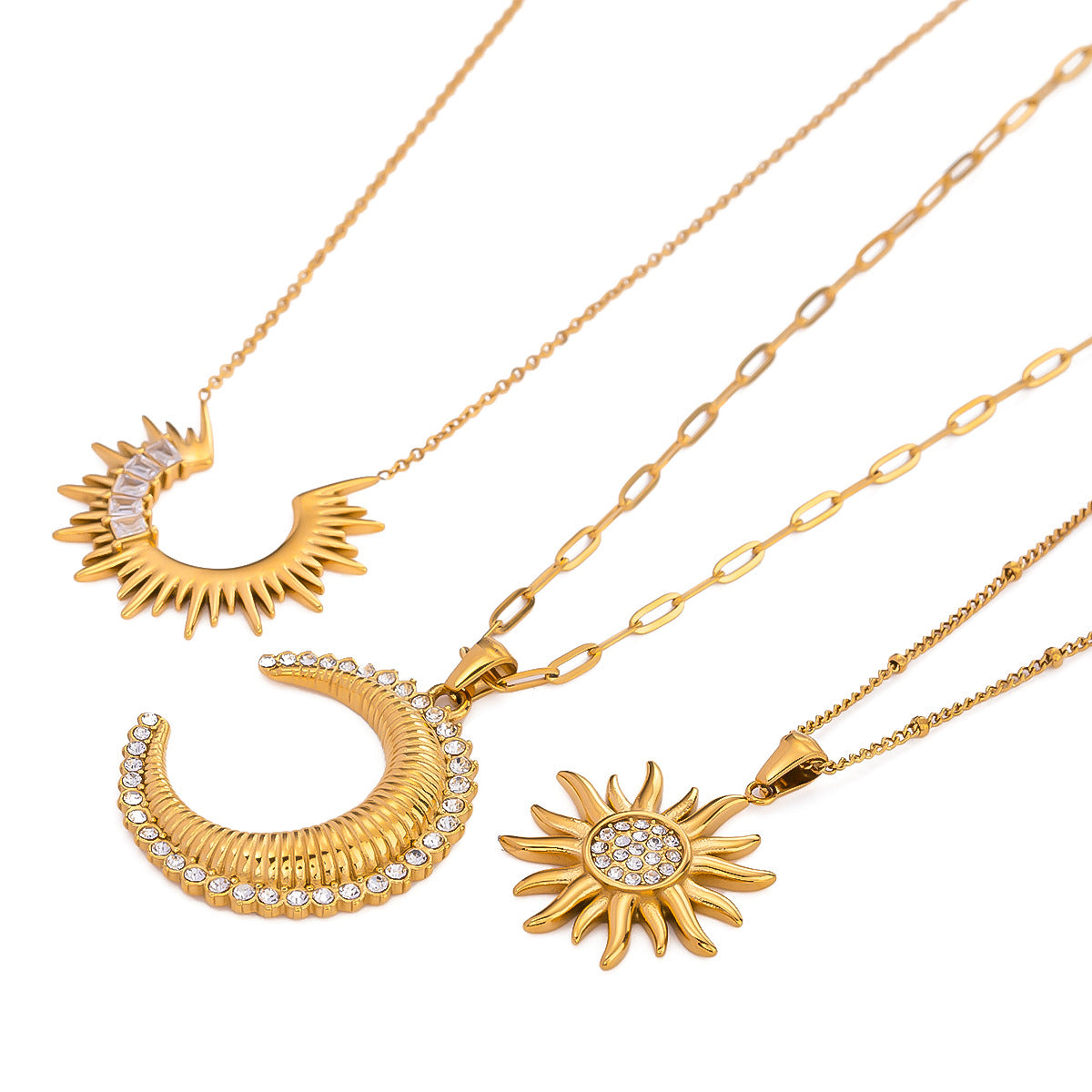 Stainless Steel Zircon High-grade Sunflower Clavicle Necklaces