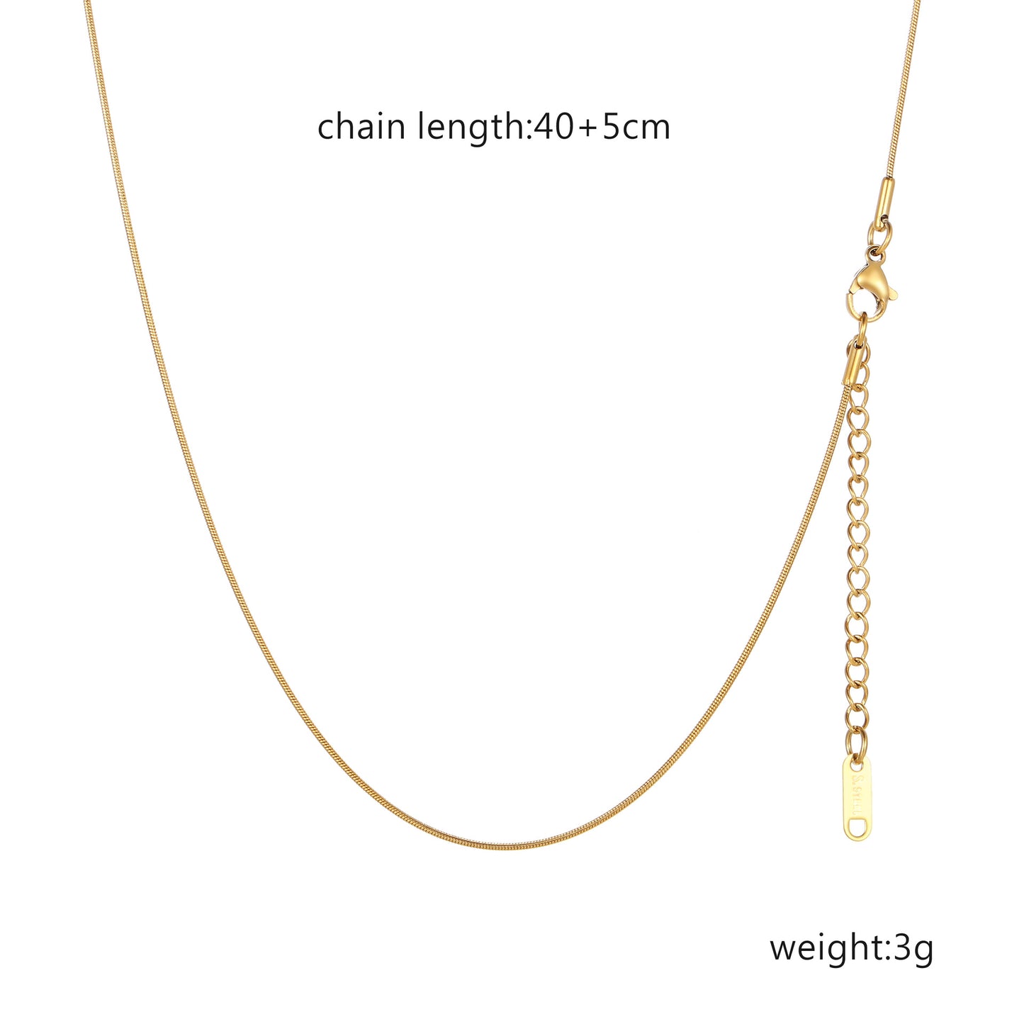 Women's Fashionable Gold-plated Stainless Steel Figaro Trendy Necklaces