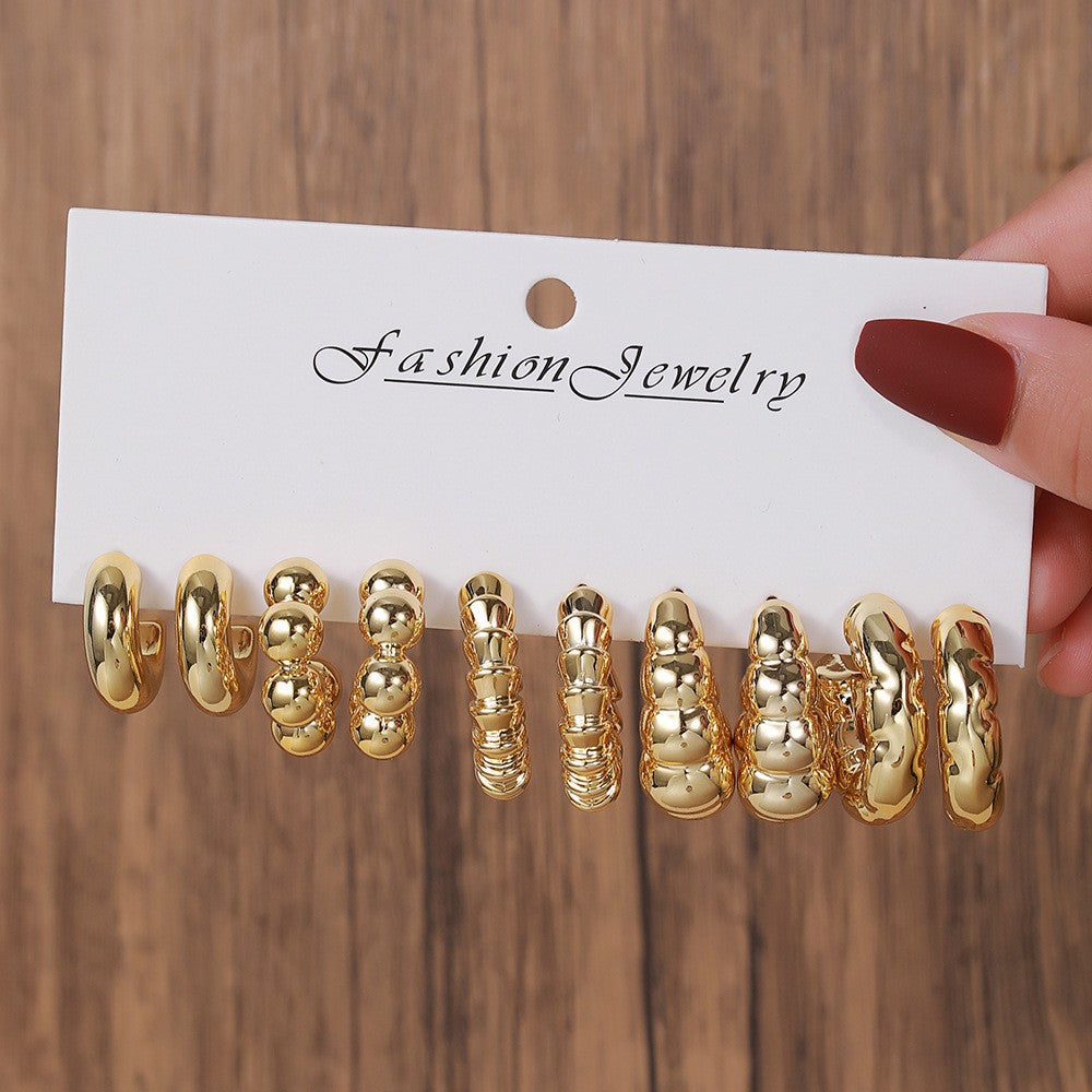 Women's Gold Resin Personalized Simple Ear High-grade Earrings