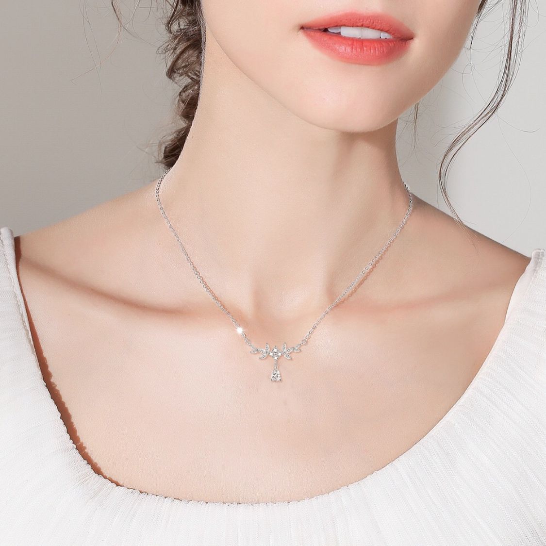 Women's Wheat Water Drop Sterling Sier For Special Necklaces