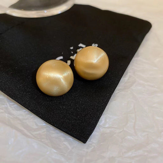 Metal Circle Frosty Style Female Simple Graceful Earrings