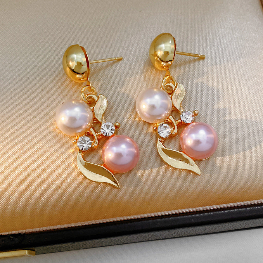 Diamond Lace Pearl Light Luxury Minority Clavicle Chain Exquisite Jewelry Set
