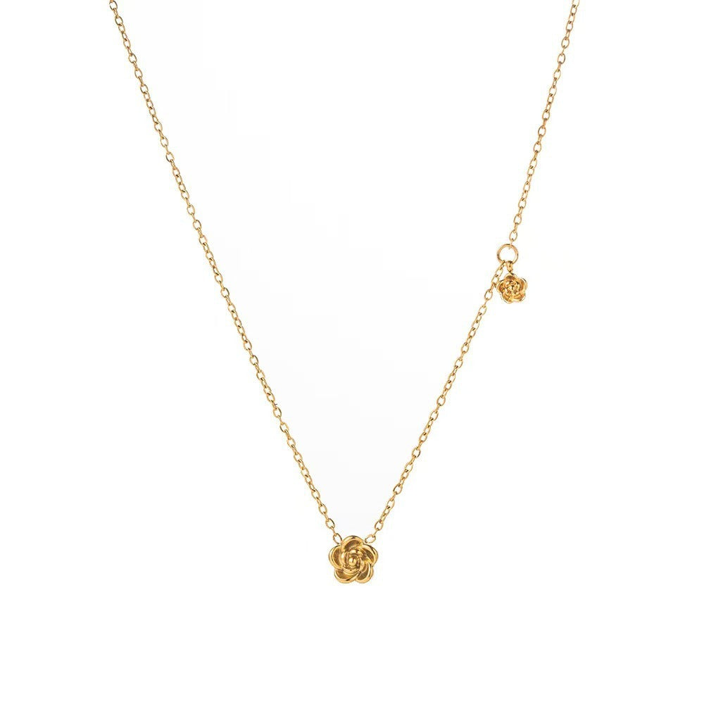 Women's Steel Rose Flower Fashion Simple High-grade Jewelry Set