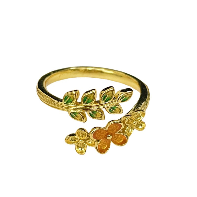 Style Open Vintage Flower Design Fashion Rings