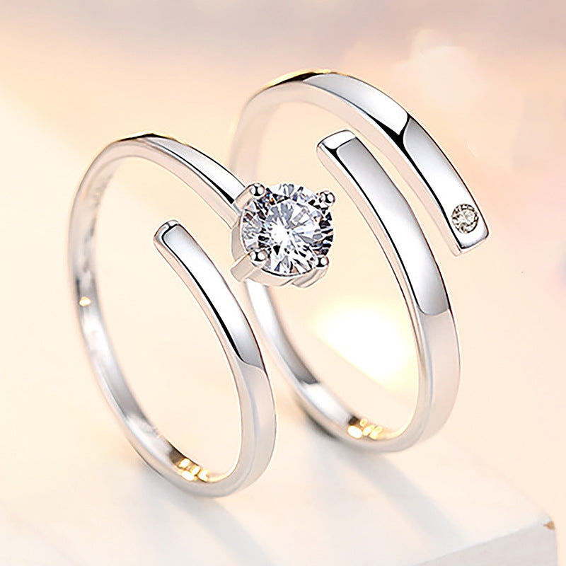 Women's & Men's Pair Simple Fashion Temperament Korean Style Rings