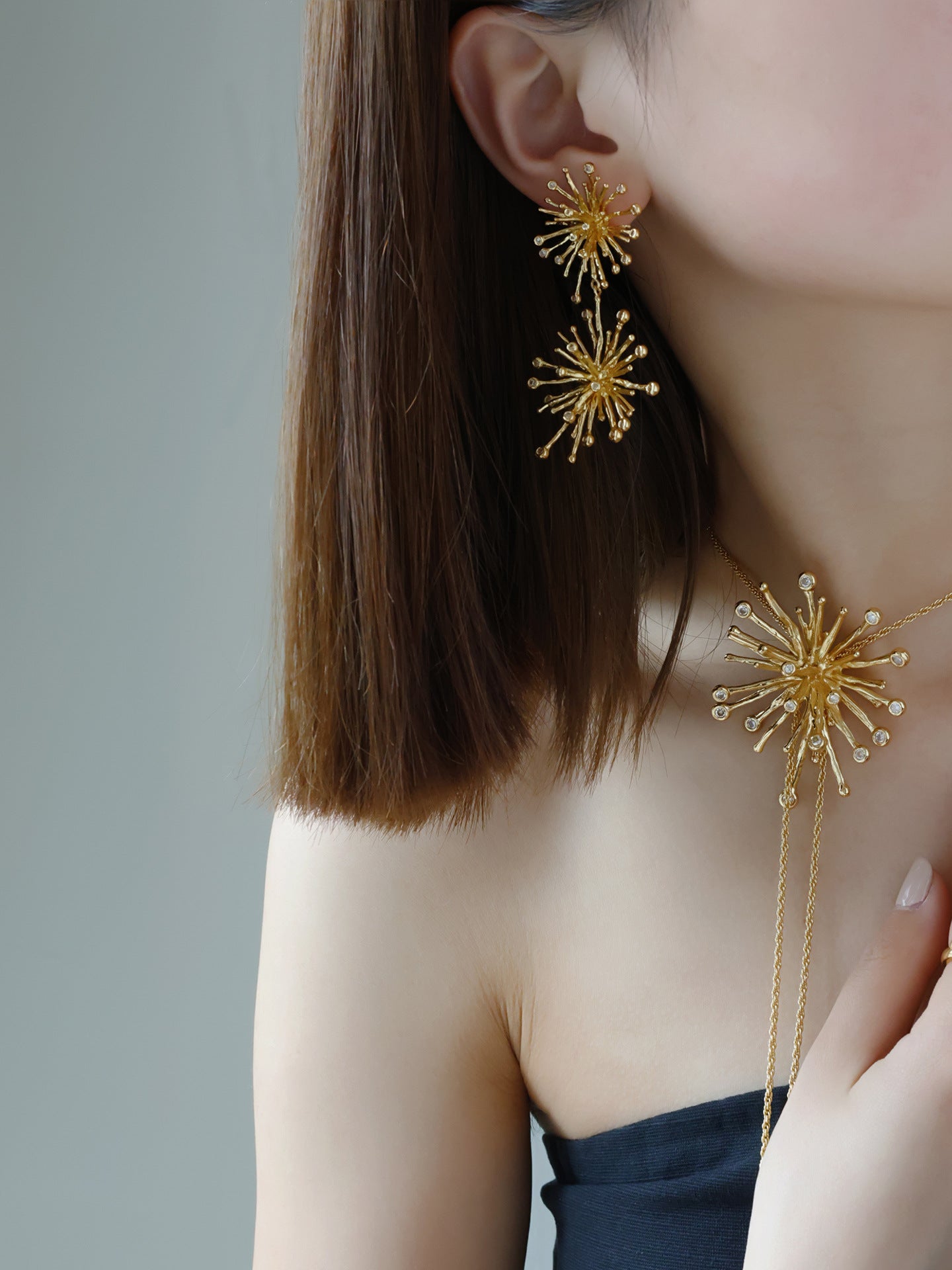 Bright Fireworks Zircon French Simplicity High-grade Cold Style Clavicle Chain Necklaces