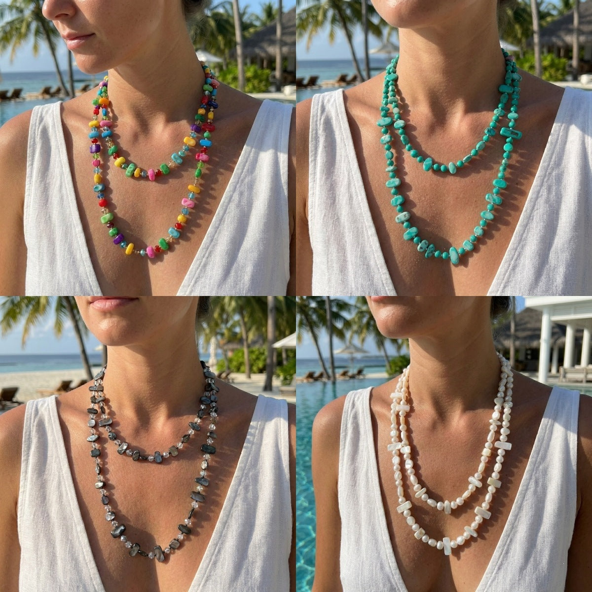 Women's Beaded Personal Bohemian Ethnic Style Fashion Sweater Necklace