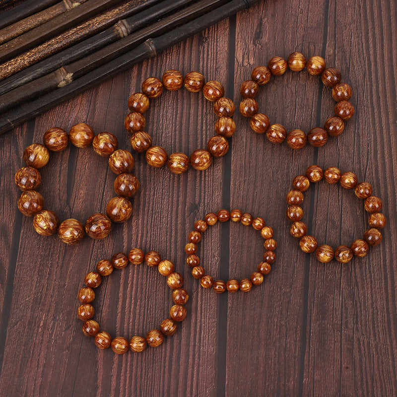 Gold Silk Sea Willow Buddha Beads National Bracelets