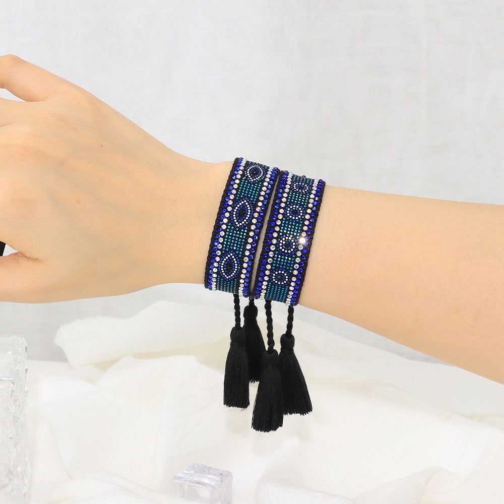 Female Blue Eyes Creative Hand Rope Bracelets