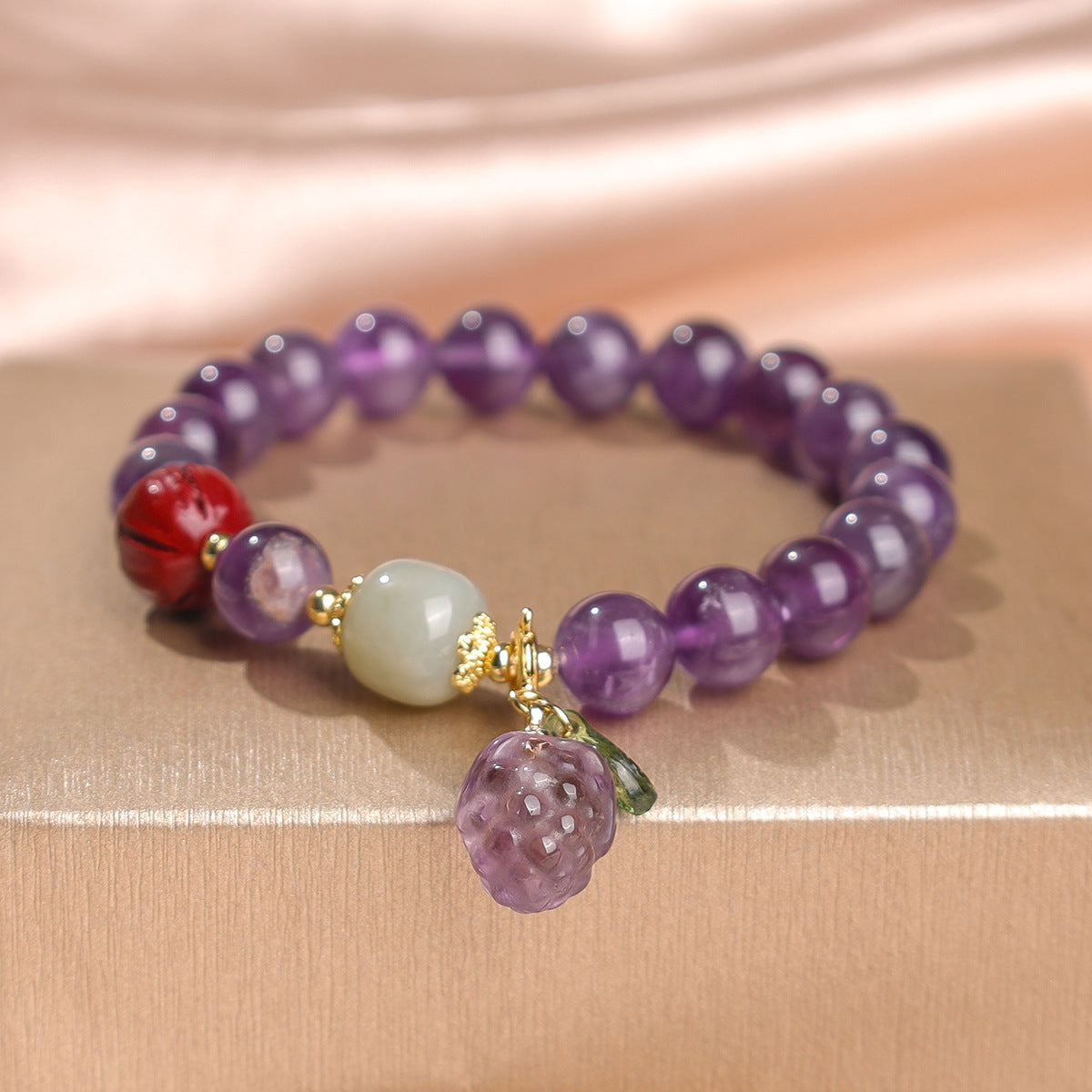 Women's Natural Amethyst Beaded For Mild Luxury Retro Bracelet