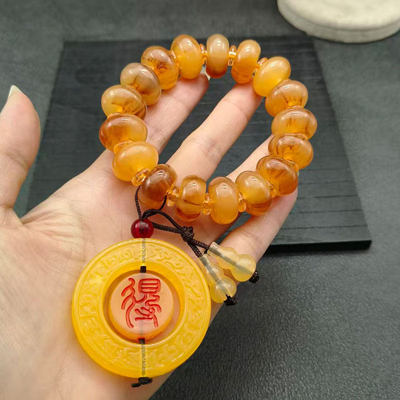 Imitation Horn Round Beads Abacus With Pendants