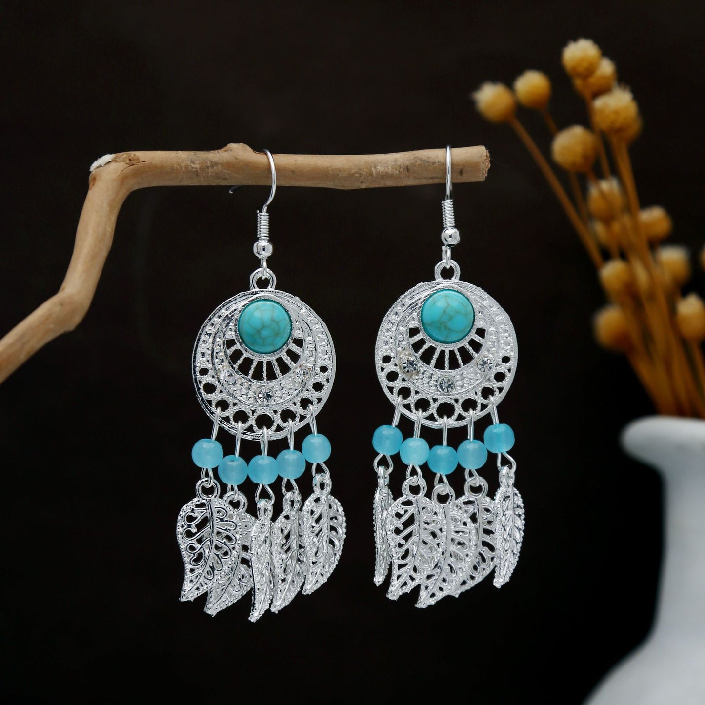 Personalized Ethnic Style Miao Sier Geometric Colorful Rings