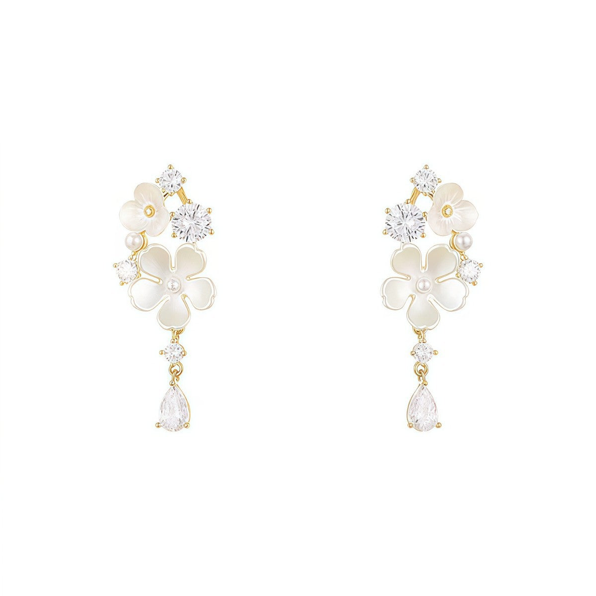 Women's Super Fairy White Sparking Zirconium Tassel Flowers For Elegant Delicate Rings
