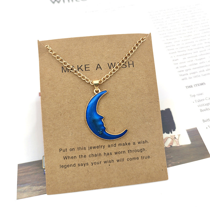 Blue Dripping Starry Sky Clavicle Chain Necklaces