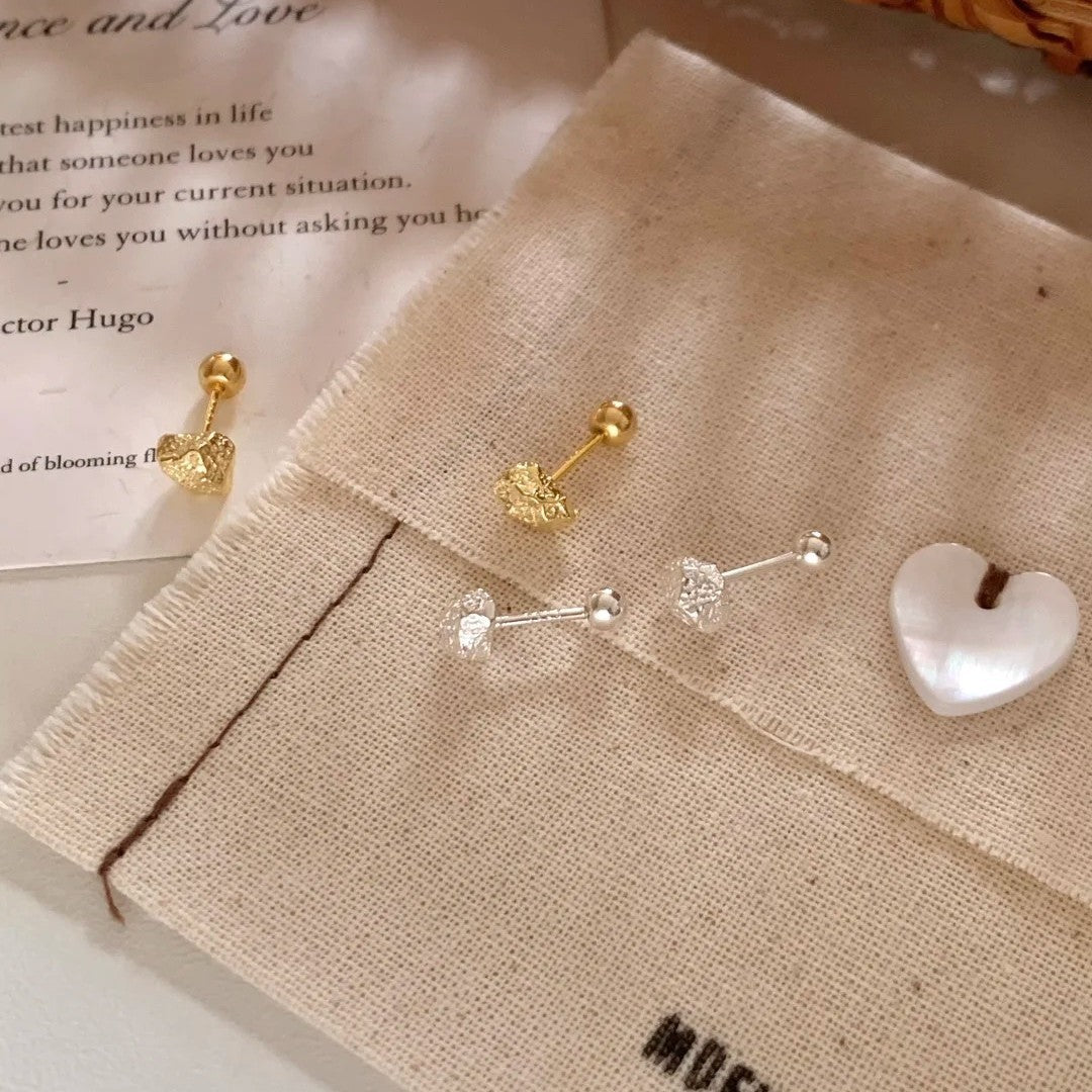 Simple Broken Design Round Beads Screw Lava Rings