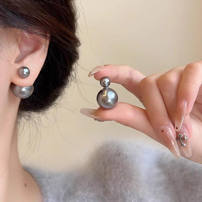 Women's Double-sided Pearl For Fashion Commuter Graceful Niche Design High-grade Light Earrings