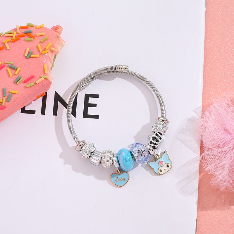 Korean Stainless Steel Beaded For Best Friend Cartoon My Bracelets