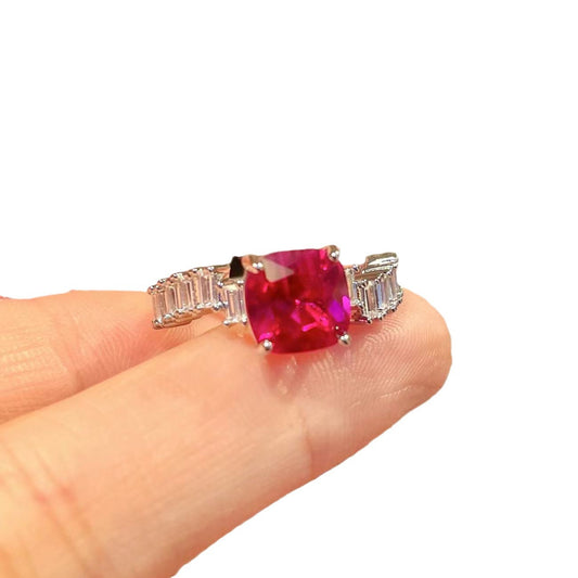 Morgan Pink Diamond Square Luxury High Carbon Zircon Rings