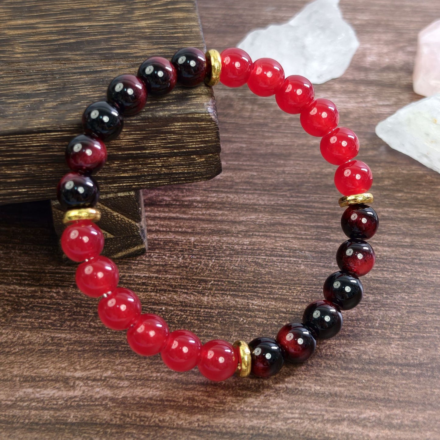 Xi Imitation Tigereye Amethyst Green Citrine Bracelet
