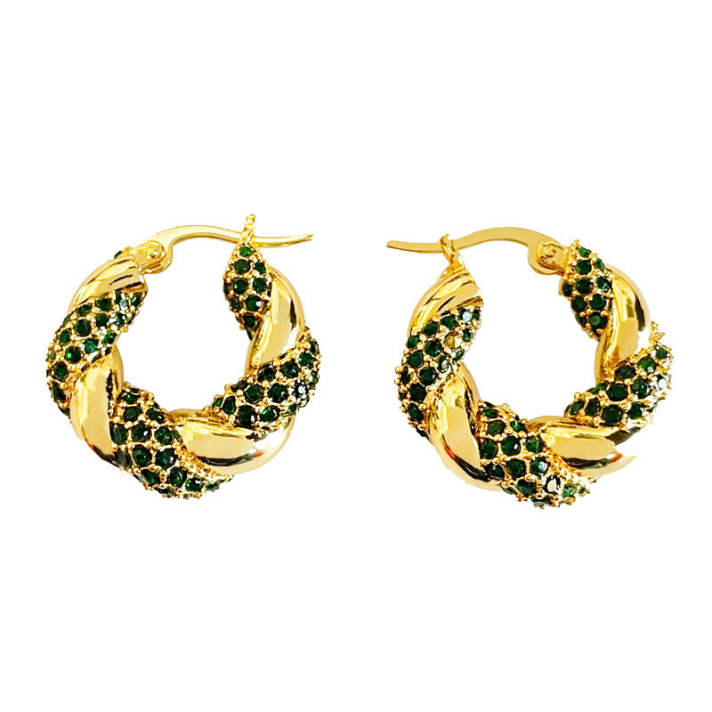 Zircon Graceful Personalized Design Sense Trendy Earrings
