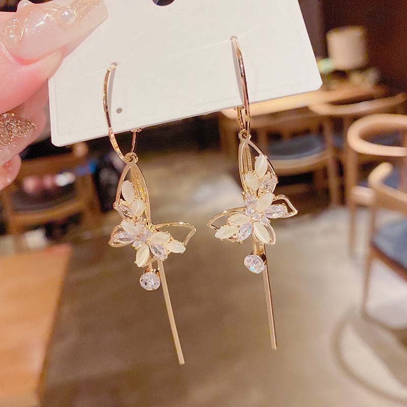 Women's Ear Opal Korean Style Asymmetric Eardrops Earrings