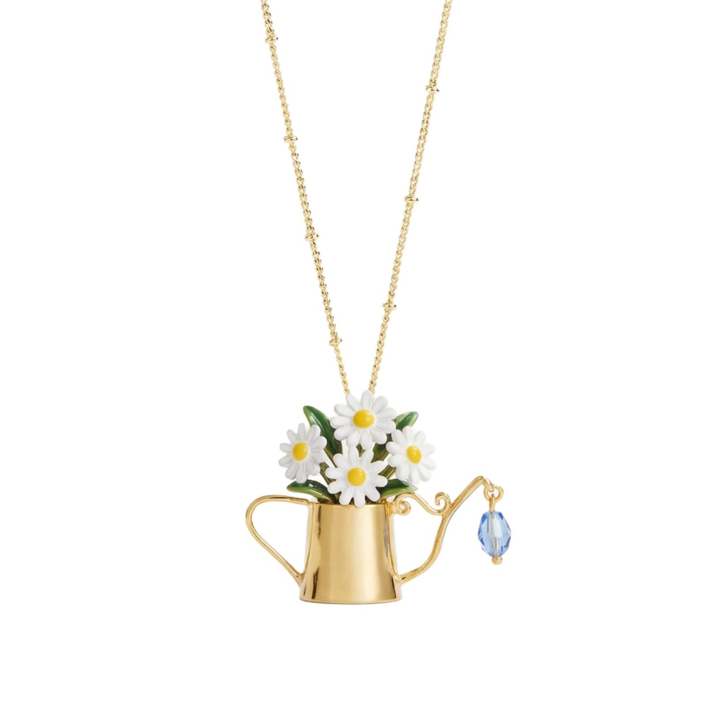 Spring Atmosphere Flower Fresh Pastoral Pot Shape Blue Minority Necklaces