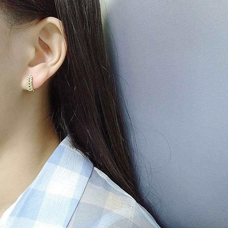 Women's Full Diamond Wheat Ear Clip Fashion Rings
