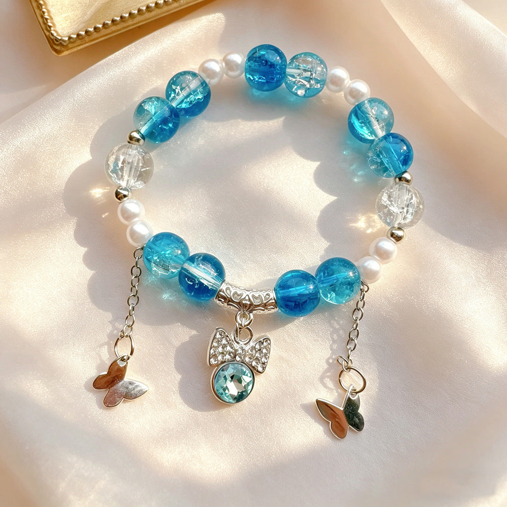 Glass Female Crystal Bow Cultural Creative Scenic Spot Bracelets