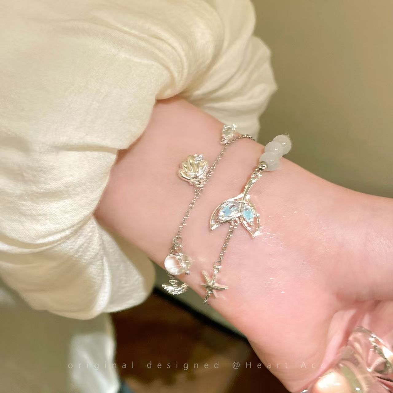 Starfish Opal Korean Style Zircon Flower Light Bracelet