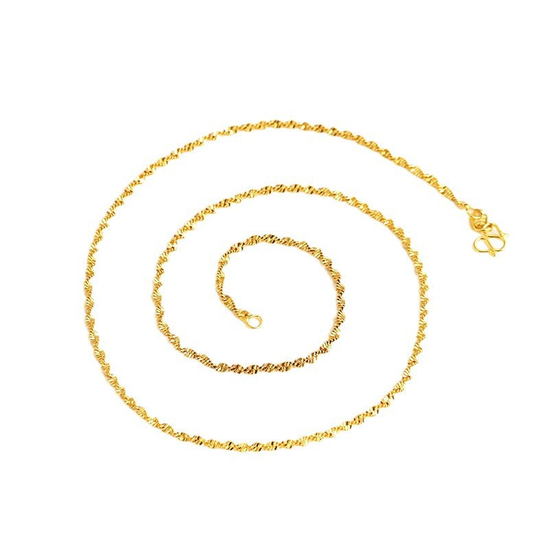 Women's Gold Fine No Color Fading O-shaped Chain Necklaces