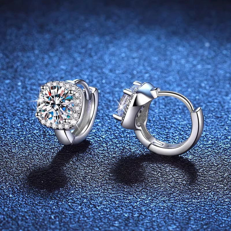 Square Sugar Bag Glossy Affordable Luxury Fashion Stud Earrings