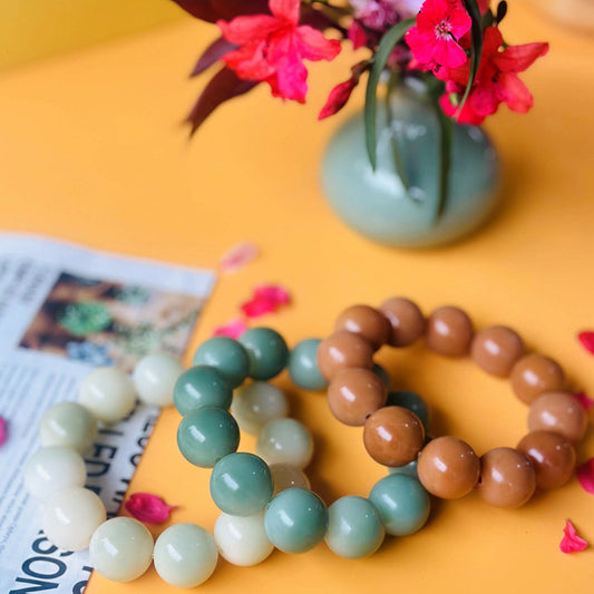 Beads Rhubarb Root Hand Bead Milk Cyan Bracelets