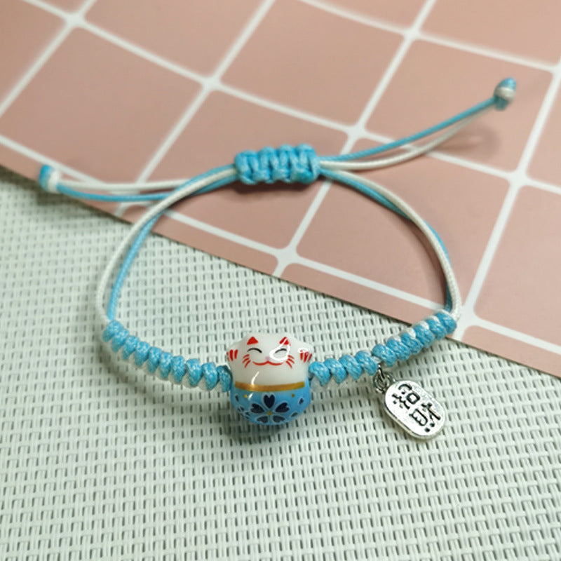 Women's Cat Wax Line Carrying Strap Design Bracelets