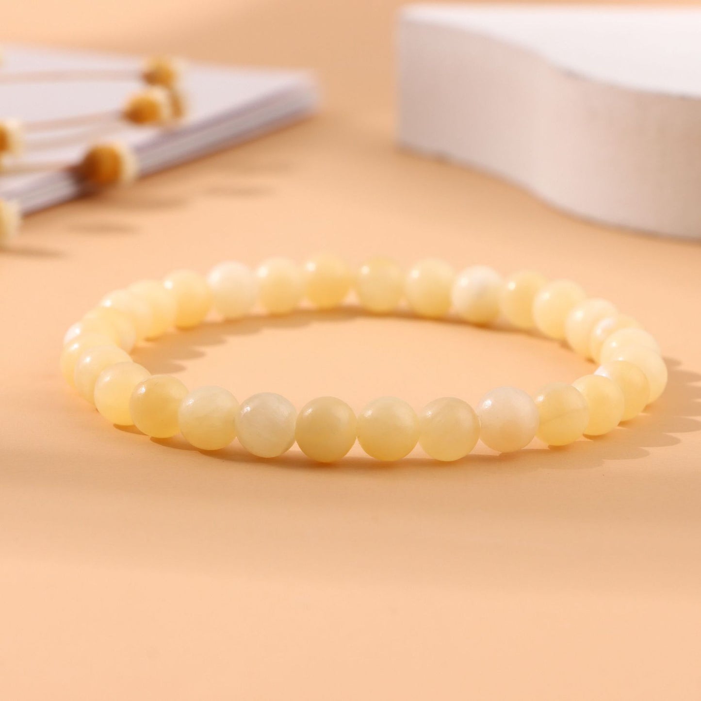 Women's & Men's Round Beads Couple Fashion Elastic String Beaded Bracelets