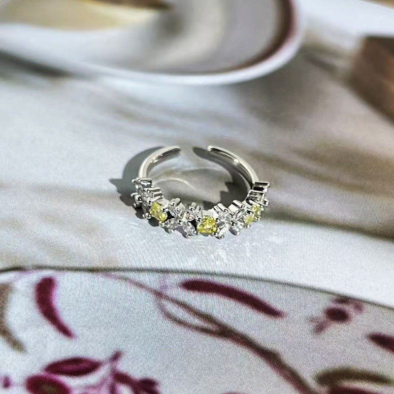 Irregular Texture Geometric Asterism Female Temperamental Minority Unique Design Index Rings