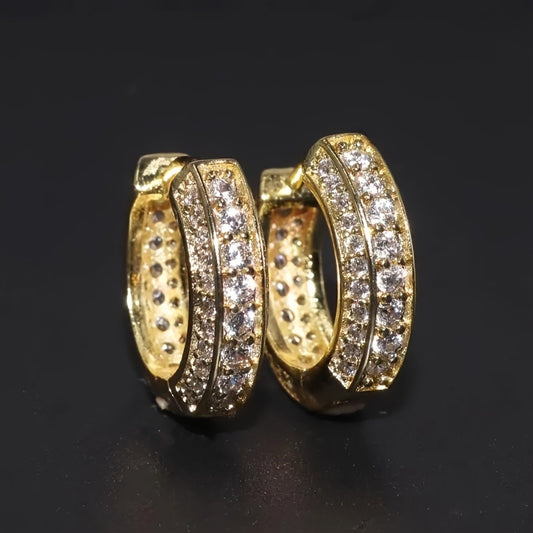 Women's & Men's Shiny Square Crystal Zircon Hoop Suitable For Party Earrings