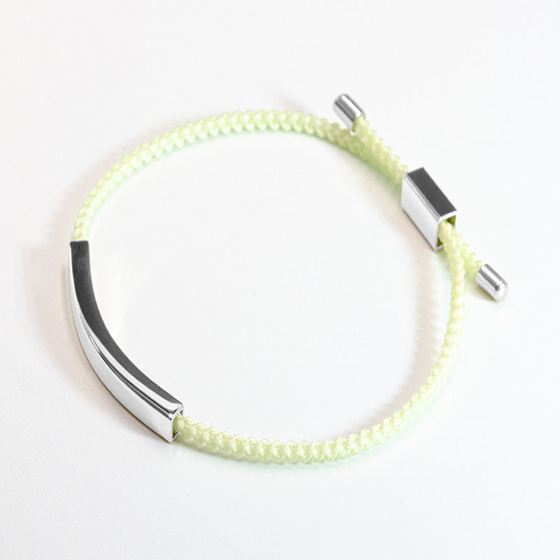 Steel Engraved Hollow Tube Couple Adjustable Inspirational Bracelets