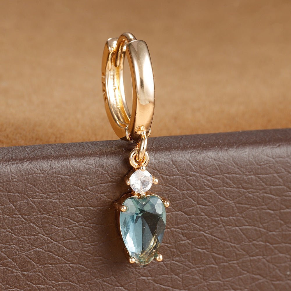 Heart-shaped Diamond Fashion Popular Creative Personality Earrings