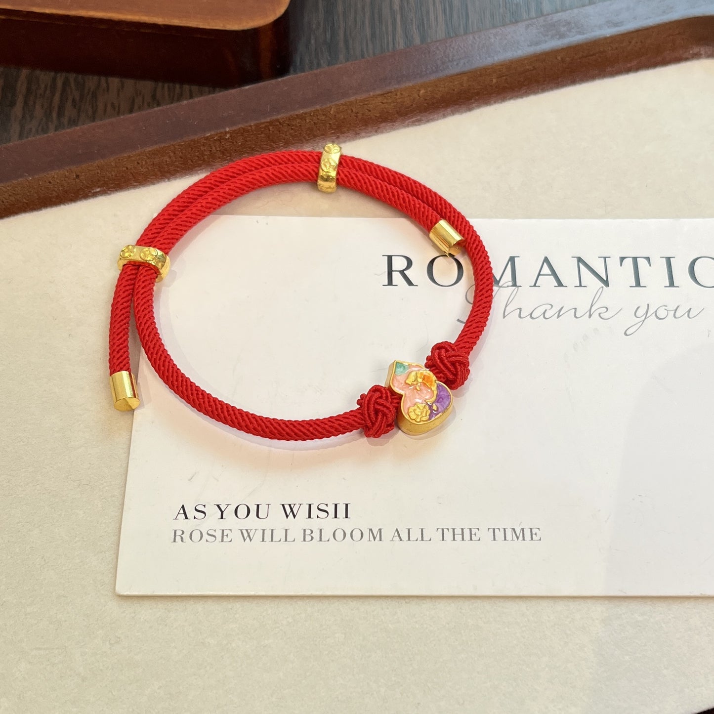 Red Rope Female Life Lucky Beads Alluvial Gold Woven Hand Bracelets