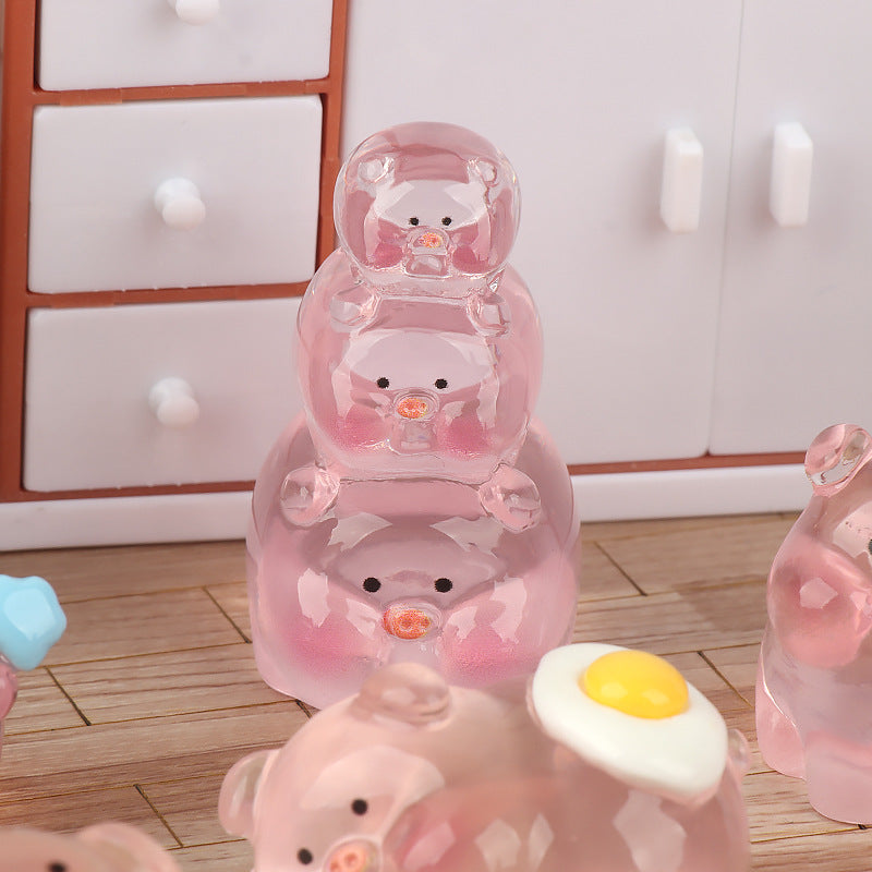 Small Pink Pig Cream Glue Resin Jewelry Accessories