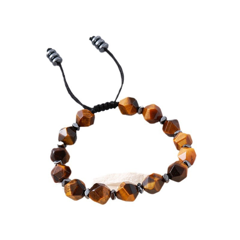 Beads Tiger Eye White Crystal Stone Bracelet