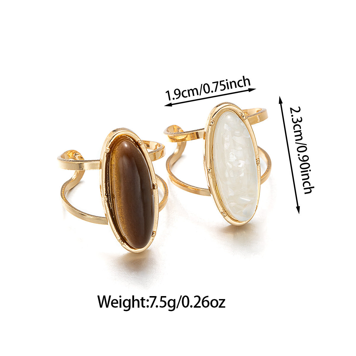 Women's Court Style Oval Acrylic Alloy Open For Affordable Rings