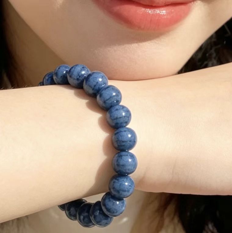 Women's & Men's Rainbow Color Glazed Single Circle Glass Simple Live Streaming Drainage Bracelet