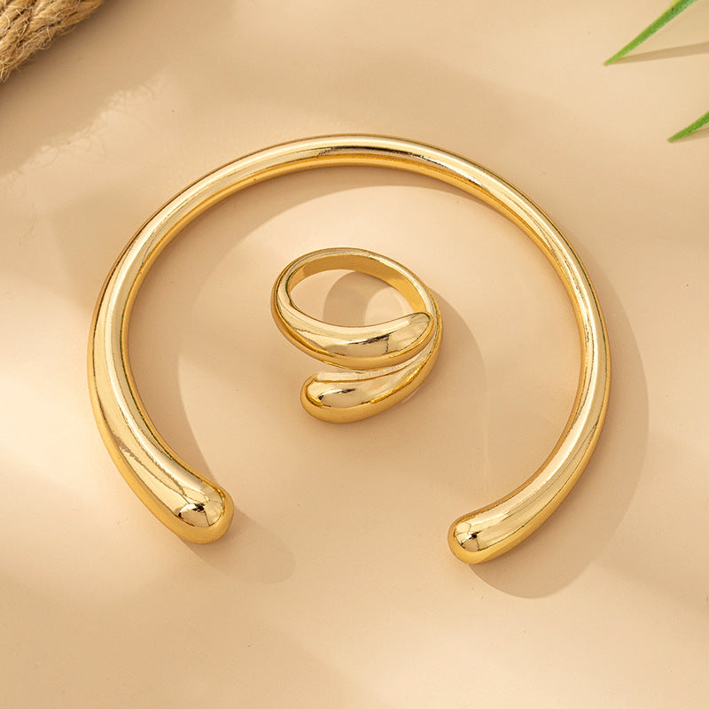 Women's Design Feeling Minimalist Style Metal Geometry Jewelry Set