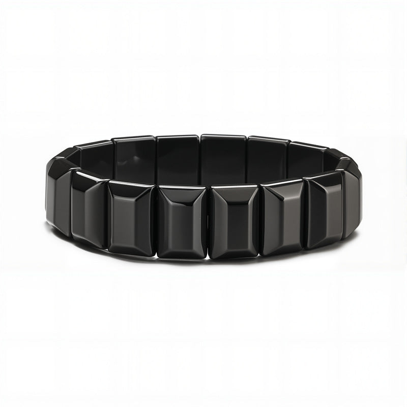 Men's Haematite Elastic String Retro Personalized Beaded Bracelets