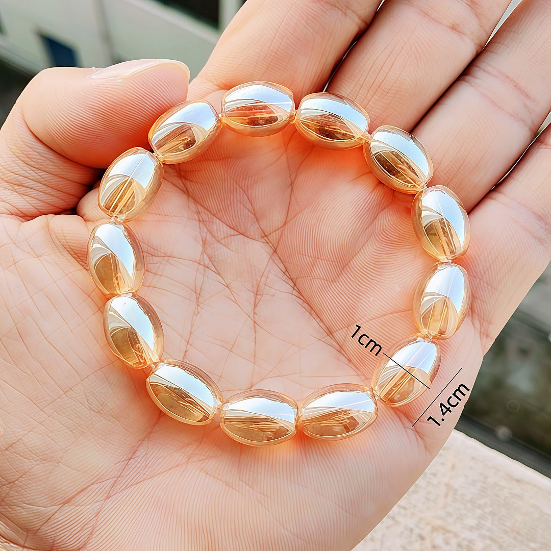 Jade Barrel Beads Gold Pi Longevity Bracelets