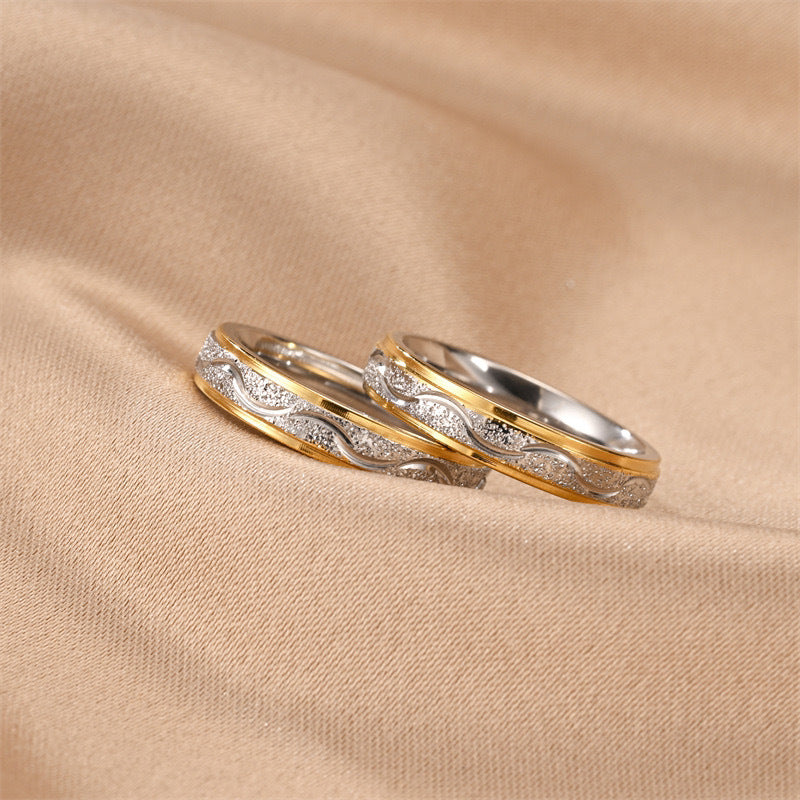 Fashion Room Gold Step Pearl Sand Diamond Rings