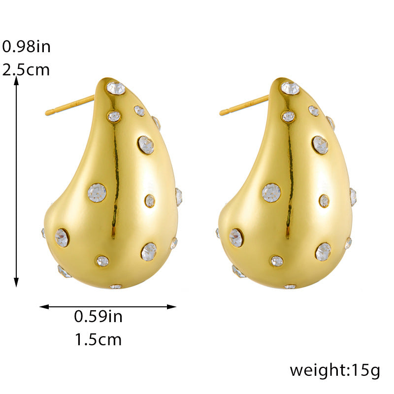 Style Personalized Large Water Drop Hollow Rings