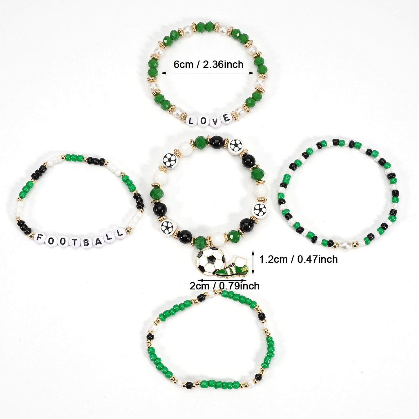 Women's & Men's American Mexico World Cup Football Fans Shoes Element Bracelets